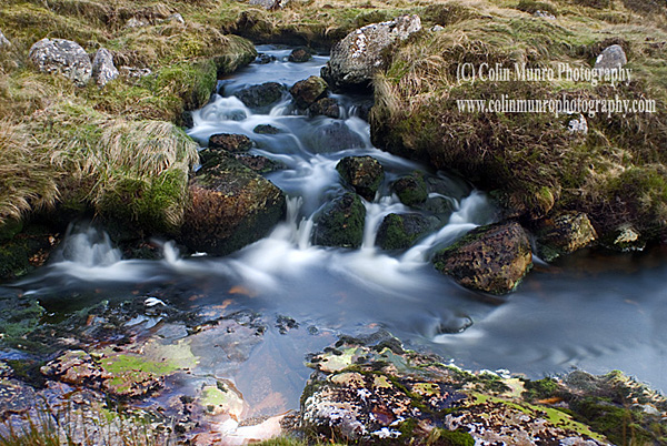 Boulders and small waterfalls on the East Dart River, high on Dartmoor above Two Bridges. Dartmoor National Park. Fine Art prints for sale. Colin Munro Photography. www.colinmunrophotography.com